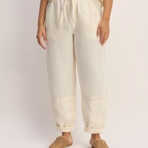 Everlane Linen Pull On Barrel Pant in Canvas size XS